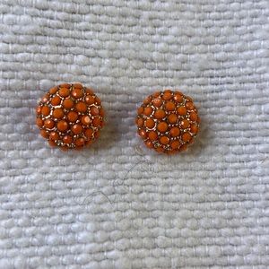 Orange Domed Earrings